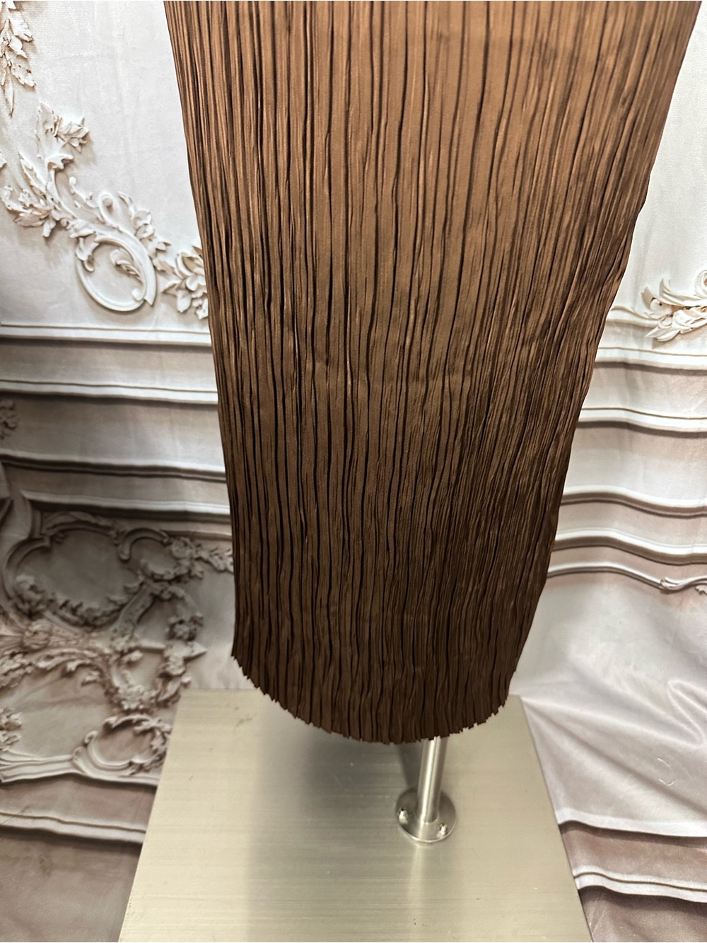 Lucy Paris Brown Pleated Maxi Skirt - Picture 3 of 11